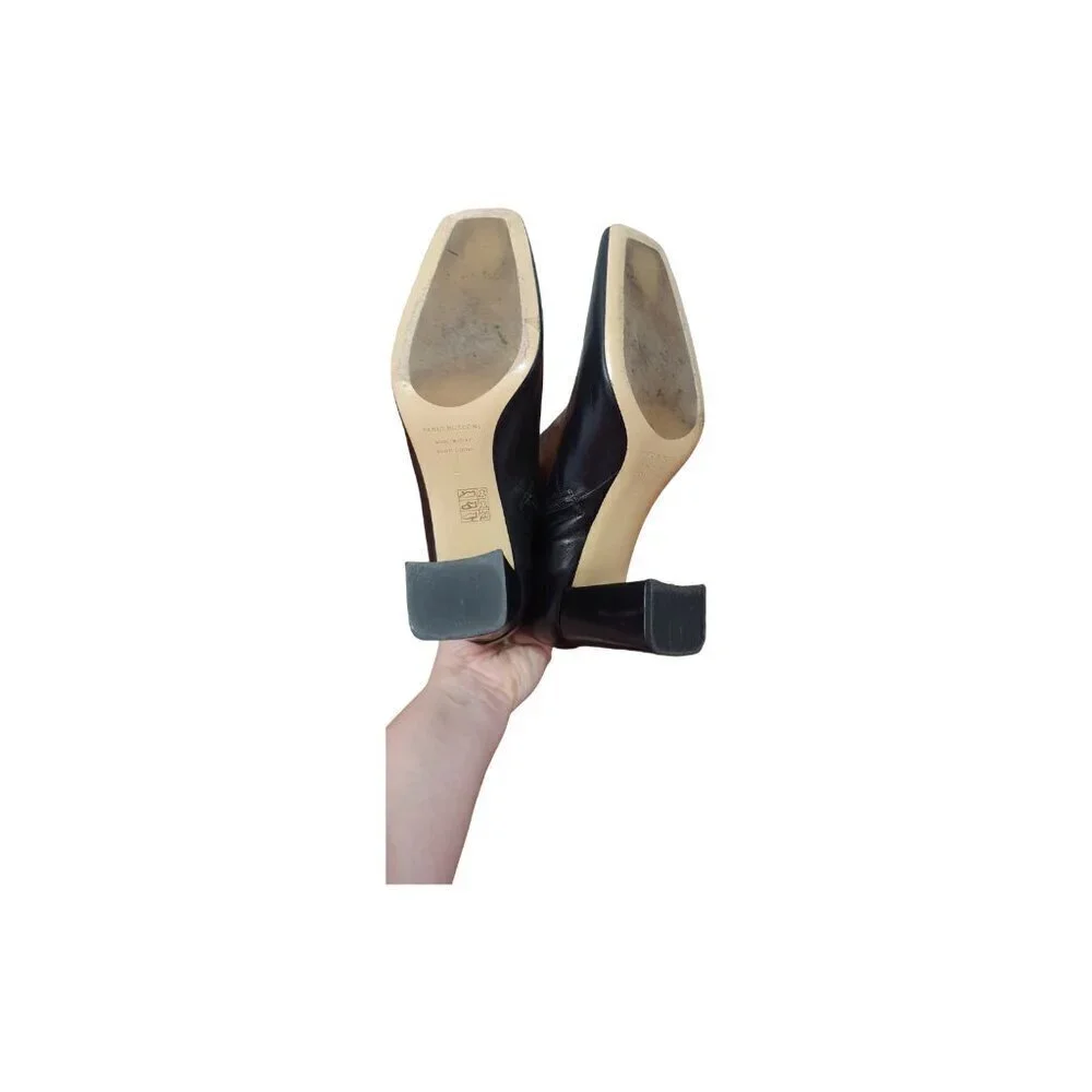 FABIO RUSCONI High Heels Ankle Boots In Black Leather Size 41/11